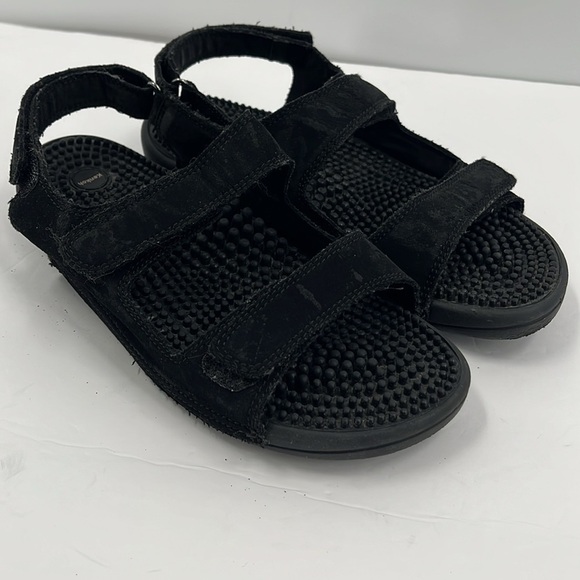 Kenkoh Massage Sandals Black Therapeutic Arch Support Reflexology Happy Feet - Picture 1 of 9